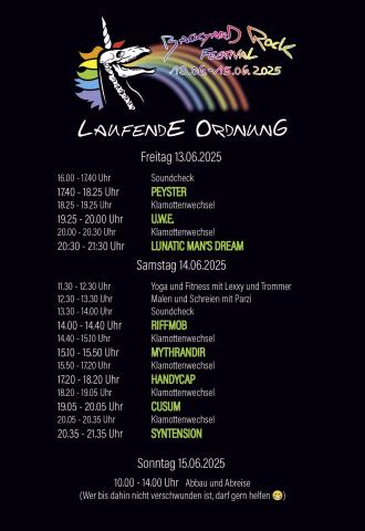 running order 2025